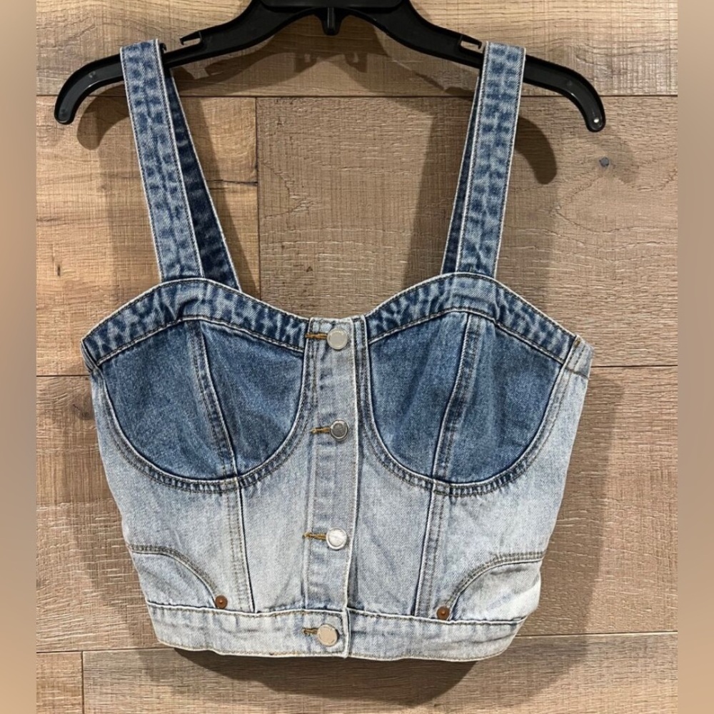 Blank NYC Denim Bustier Top
